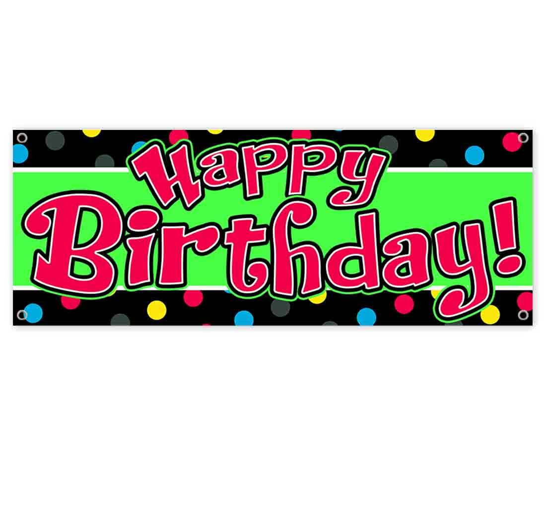 Happy Birthday Banner - 13 oz Heavy-Duty Vinyl with Metal Grommets | Single-Sided Non-Fabric Decoration | Perfect for Parties, Events & Celebrations