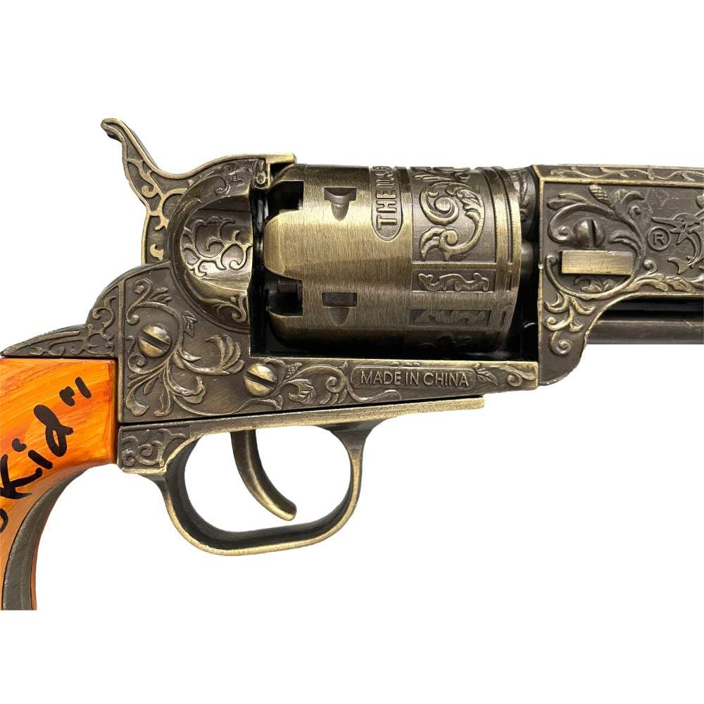 Emilio Estevez Autographed Young Guns Billy the Kid Prop Gun Replica - BAS COA Certified Signed Memorabilia for Movie Collectors and Western Fans - Perfect for Display in Home Theaters, Man Caves, or Western Decor
