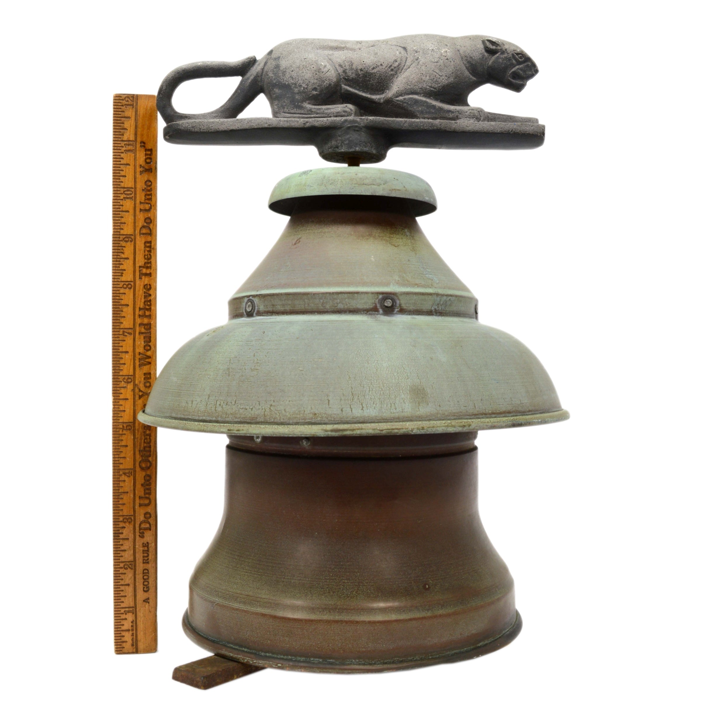 Vintage Copper Cupola Topper with Aluminum Puma/Cougar Finial - Weatherproof Roof Vent for Barn, House & Outdoor Decor - Perfect for Farmhouse, Garden & Countryside Style