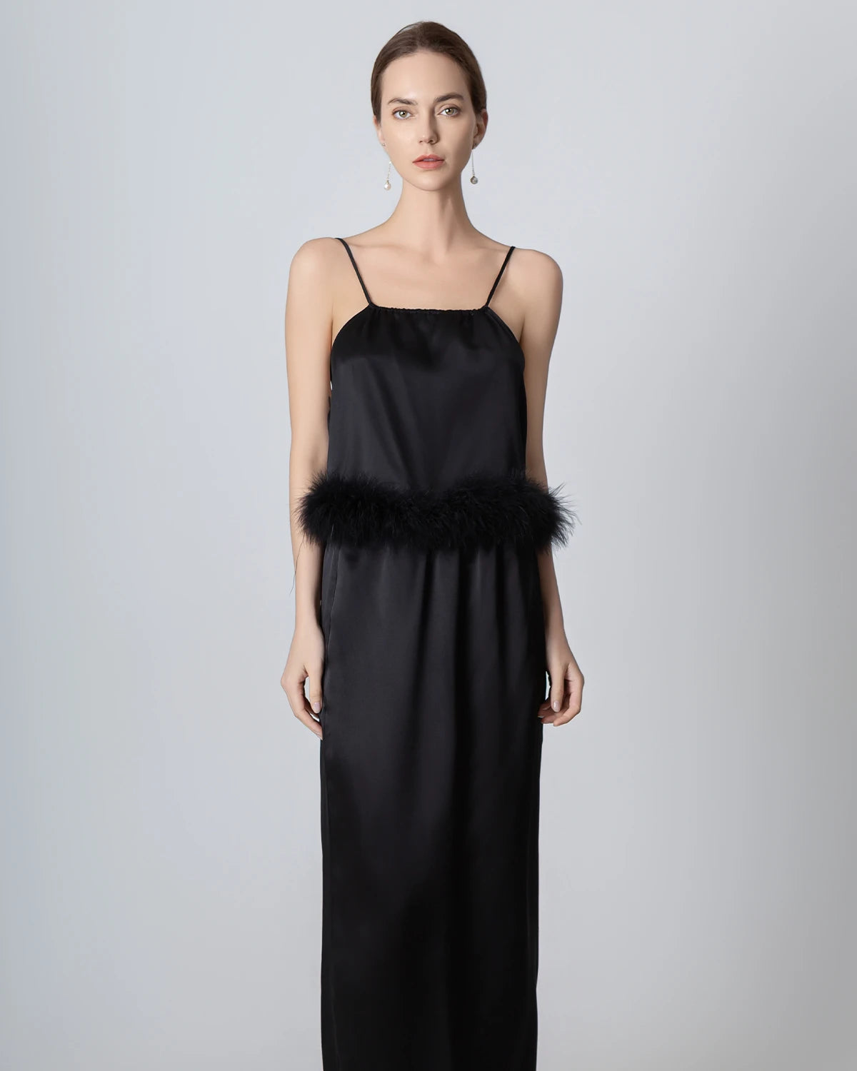 Elegant Backless Silk Camisole & Maxi Skirt Set - Women's Luxury Lingerie & Evening Wear for Date Night, Wedding, Special Occasions