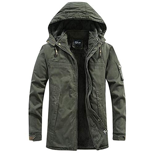 Men's Winter Thick Parka Jacket - Warm Military Windproof Hooded Coat for Cold Weather | Outdoor Hiking, Snow Sports & Daily Casual Wear