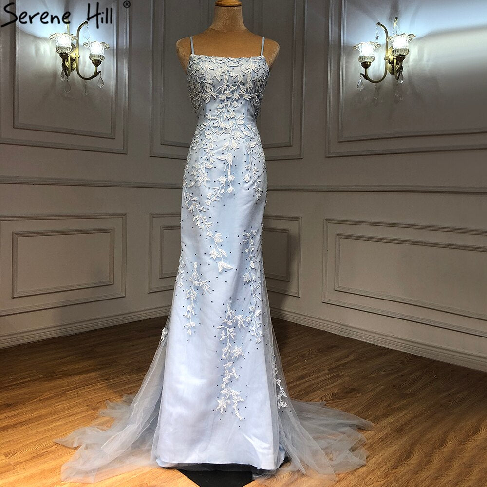 Elegant Green Spaghetti Strap Mermaid Prom Dress 2025 with Crystal Lace - Perfect for Graduation, School Party & Formal Events - LA71162