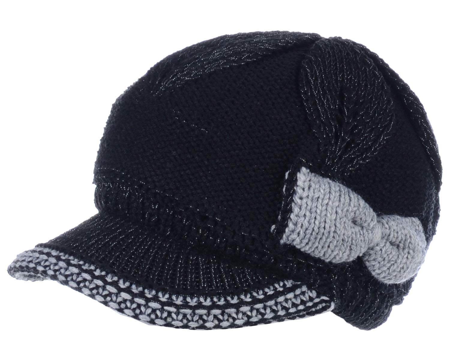 Women's Winter Visor Beanie Hat - Wool Blend Lined Crochet Knit Headband for Cold Weather - Perfect for Skiing, Snowboarding & Outdoor Activities