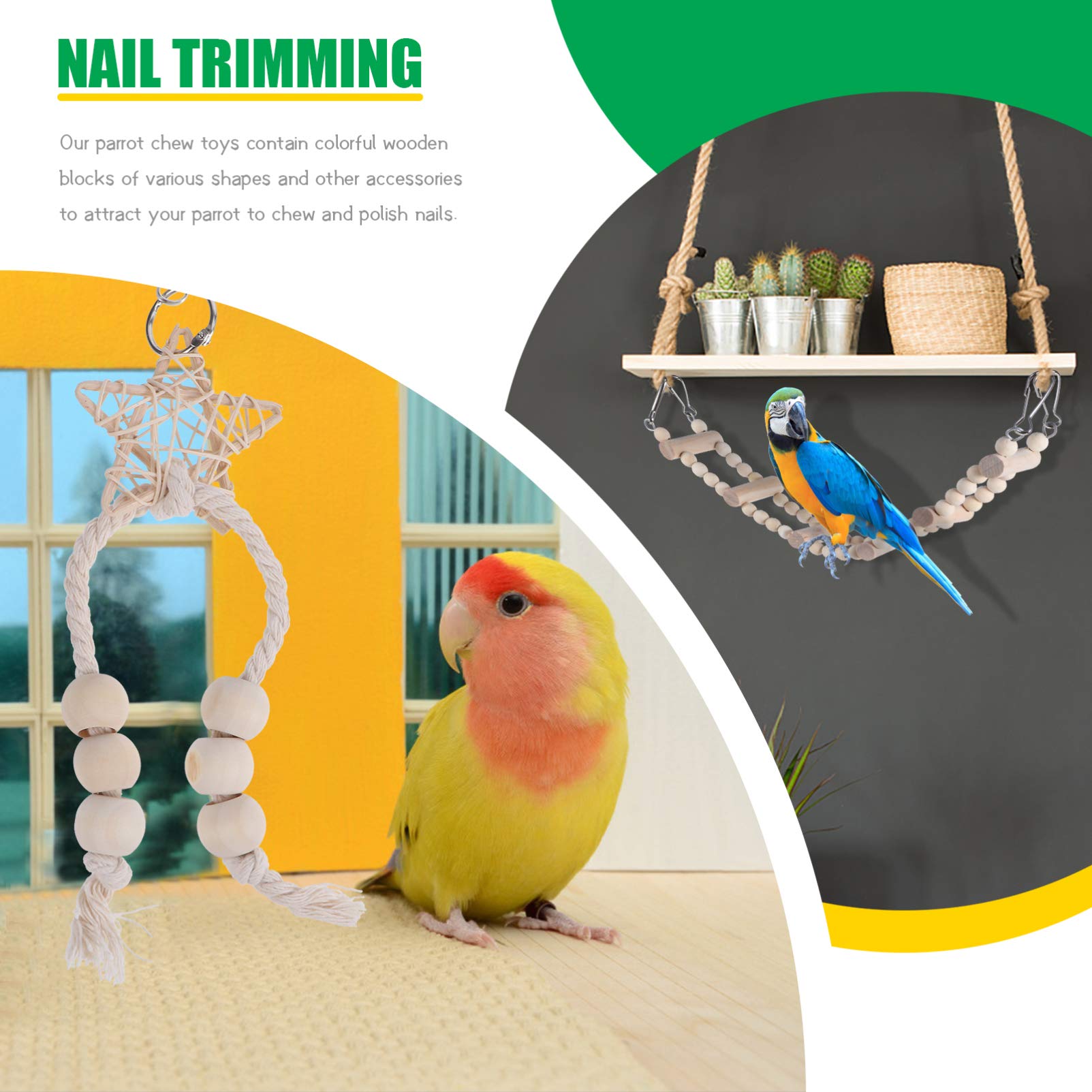 Balacoo 8Pcs Parrot Chew Toys for Birds - Natural Teething & Chewing Playthings for Small Pets - Perfect for Parrots, Cockatiels, and Conures to Relieve Stress & Boredom | Great for Cage Enrichment and Playtime Activities