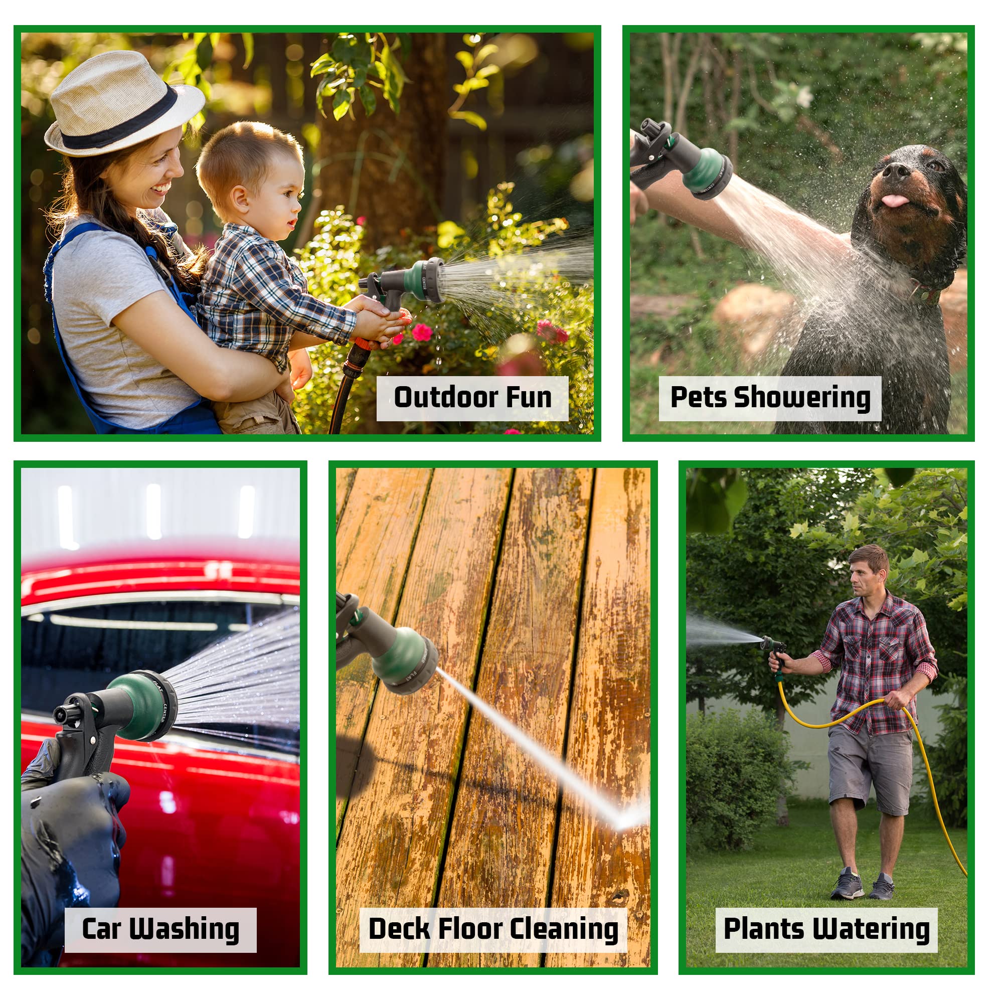 NEXCOVER Garden Hose Nozzle Sprayer - 7 Adjustable Water Patterns, Ergonomic Non-Slip Grip, Heavy Duty Water Hose Attachment for Car Washing, Plant Watering, Pet Bathing & Lawn Care | Perfect for Gardening, Outdoor Cleaning & Home Maintenance
