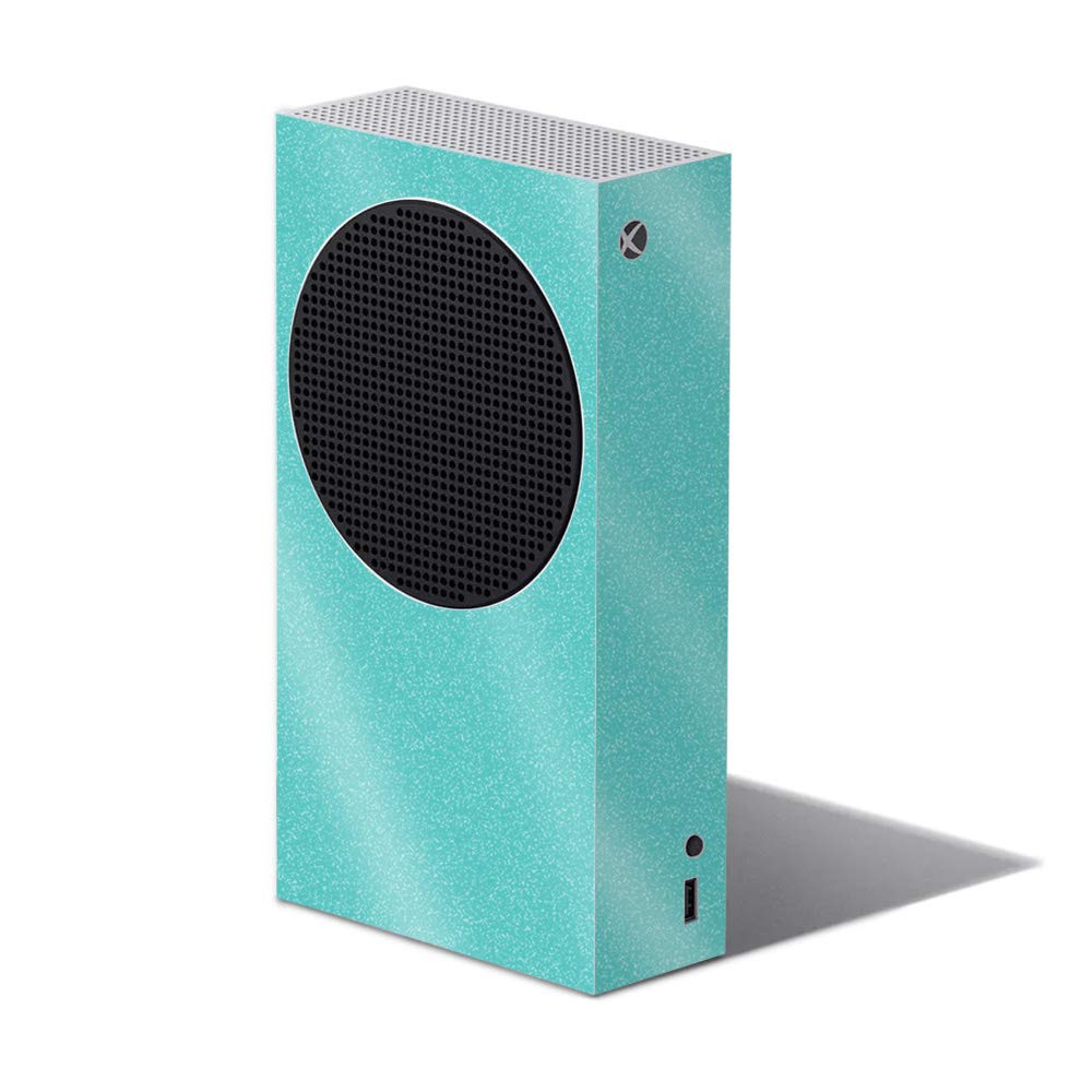 MightySkins Glossy Glitter Skin for Xbox Series S - Solid Turquoise | Durable High-Gloss Protective Cover | Easy to Apply & Remove | Made in USA | Perfect for Gaming Setups & Personalization