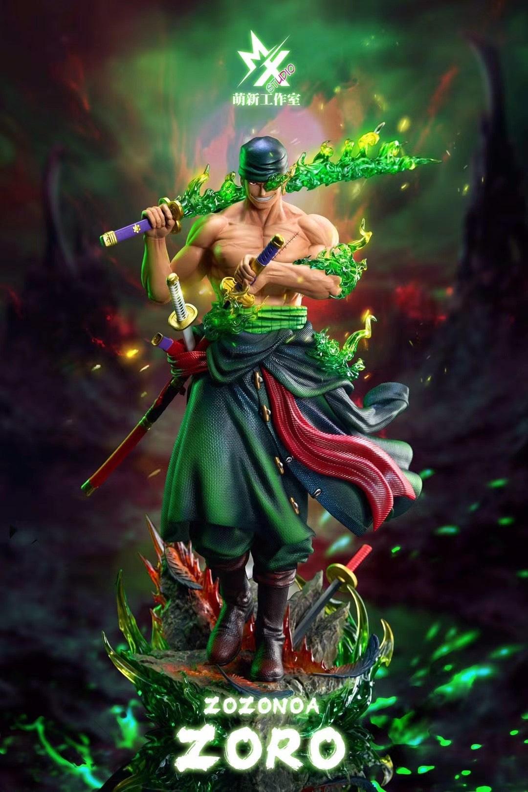 One Piece Onigashima Roronoa Zoro Anime Figure - Collectible Action Figure for Fans, Home Decor, and Gift Ideas | Meng Xin Studio