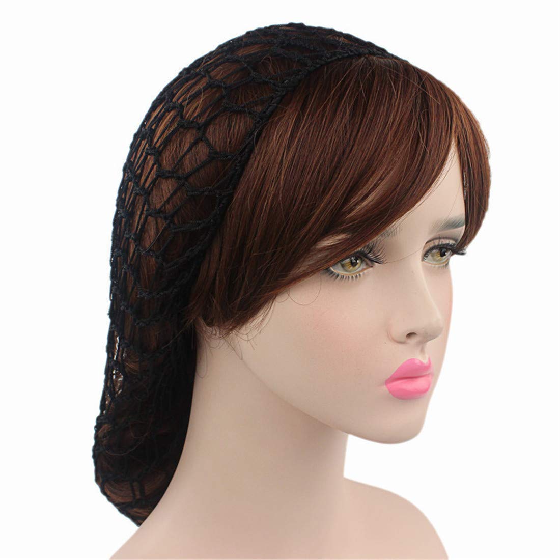 Qianmome Women's Soft Rayon Snood Hat - Crocheted Hair Net Cap in Mix Colors for Church, Work & Everyday Wear