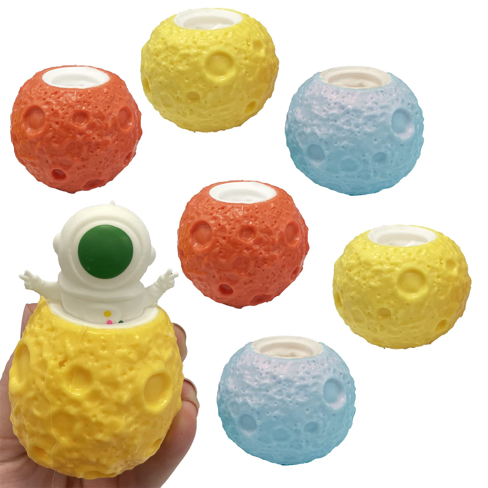 Tigerdoe Astronaut Pop Up Toy - 6 Pack Squishy Fidget Stress Ball - Sensory Toys for Kids & Adults - Anxiety Relief & Focus Aid - Perfect for Office, School, Travel & ADHD Therapy