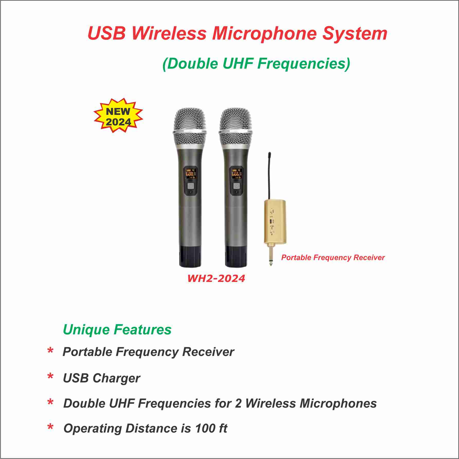 2024 Dual USB Wireless Microphone for PC, Laptop, Gaming, Streaming - Crystal Clear Audio for Podcasts, YouTube, Zoom Calls & Online Meetings