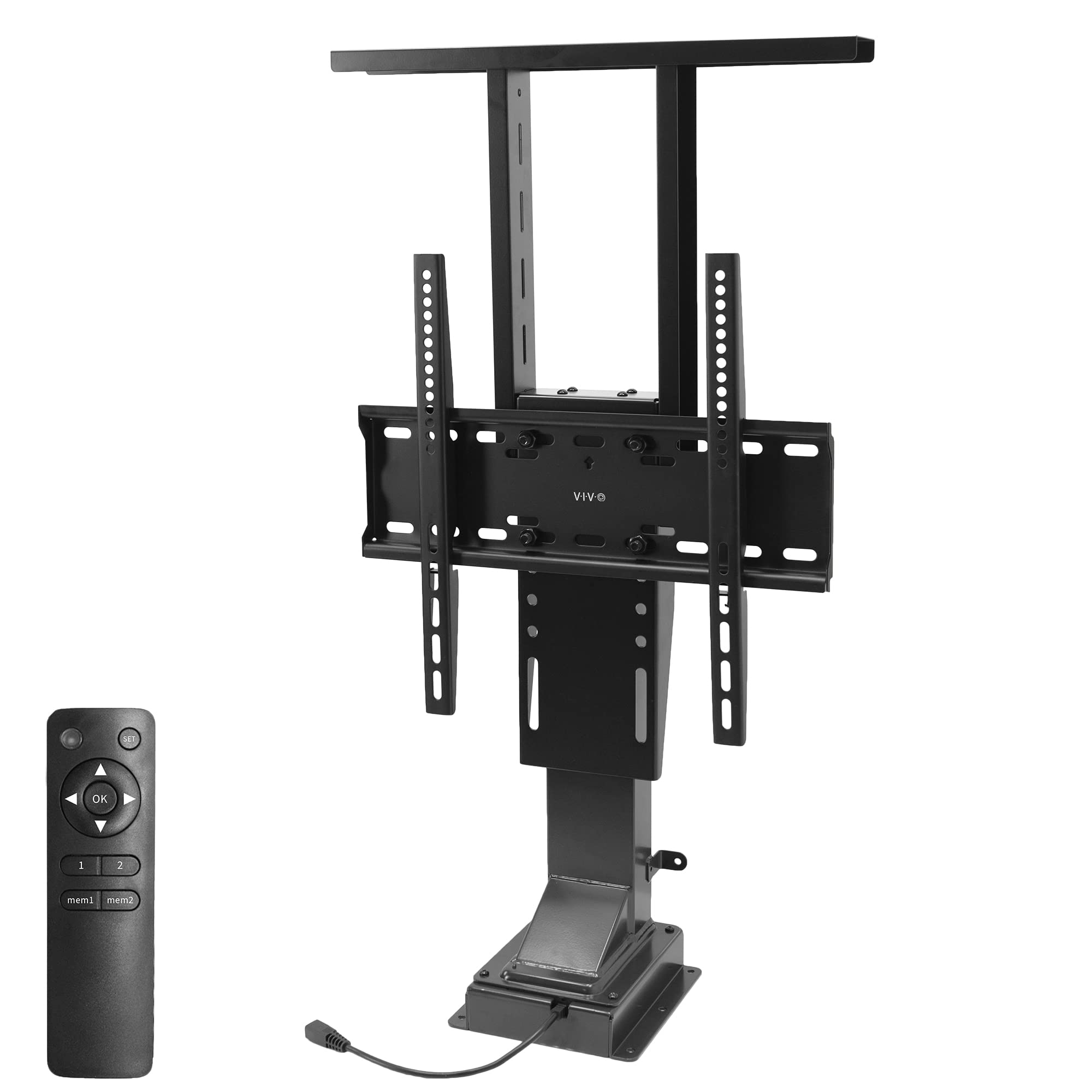VIVO Motorized TV Stand for 32 to 48 inch Screens - Vertical Lift TV Mount with Remote Control, Space-Saving Design, MOUNT-E-UP44 - Perfect for Living Rooms, Bedrooms, and Home Theaters