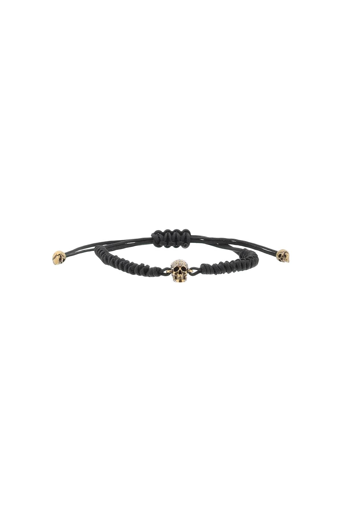 Alexander McQueen Pave Skull Cotton Bracelet - Stylish Unisex Fashion Jewelry for Men & Women - Perfect for Parties, Gifts & Everyday Wear