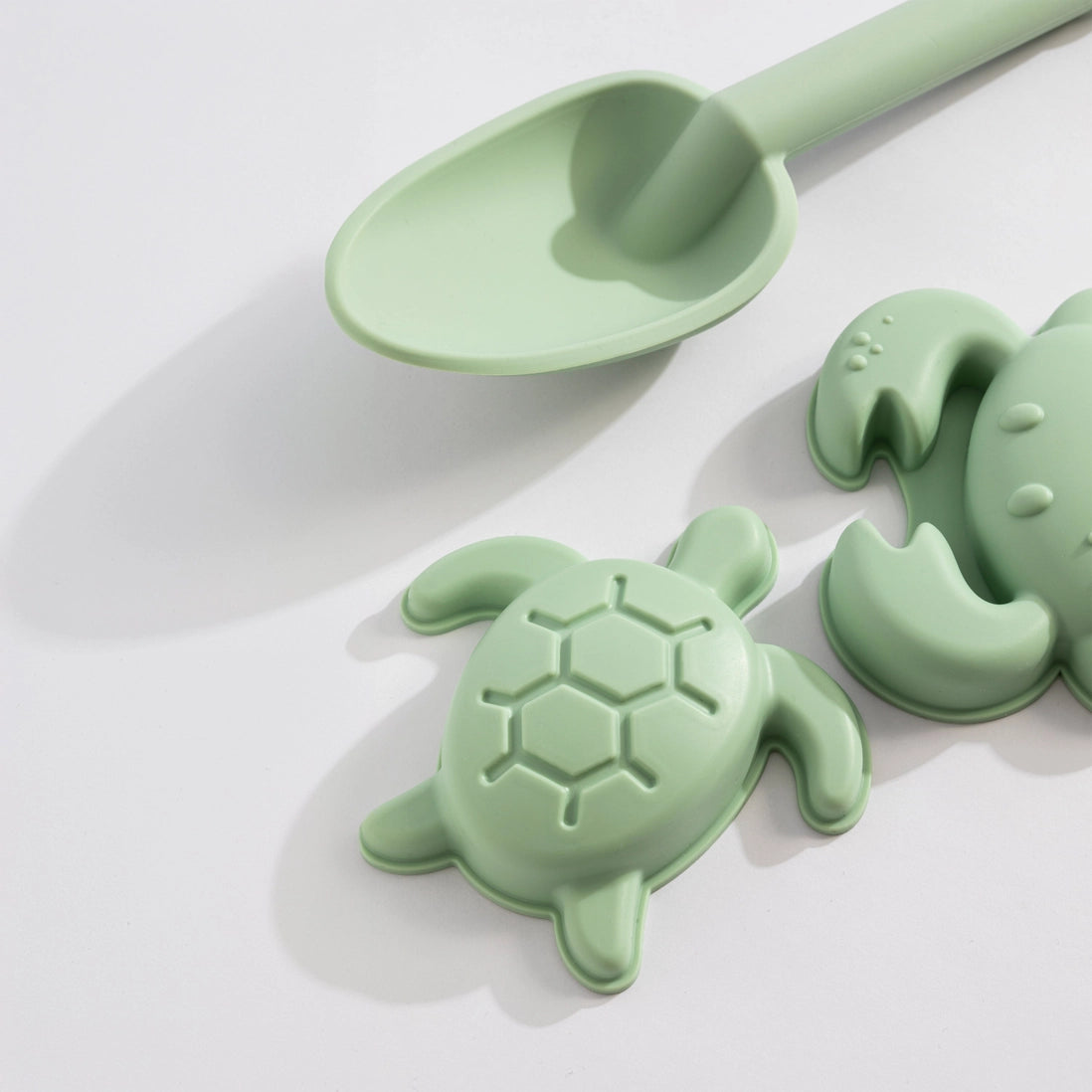 8-Piece Silicone Bucket Set - Light Sage Green for Kitchen Storage, Bathroom Organization & Kids Play - BPA-Free, Stackable & Durable