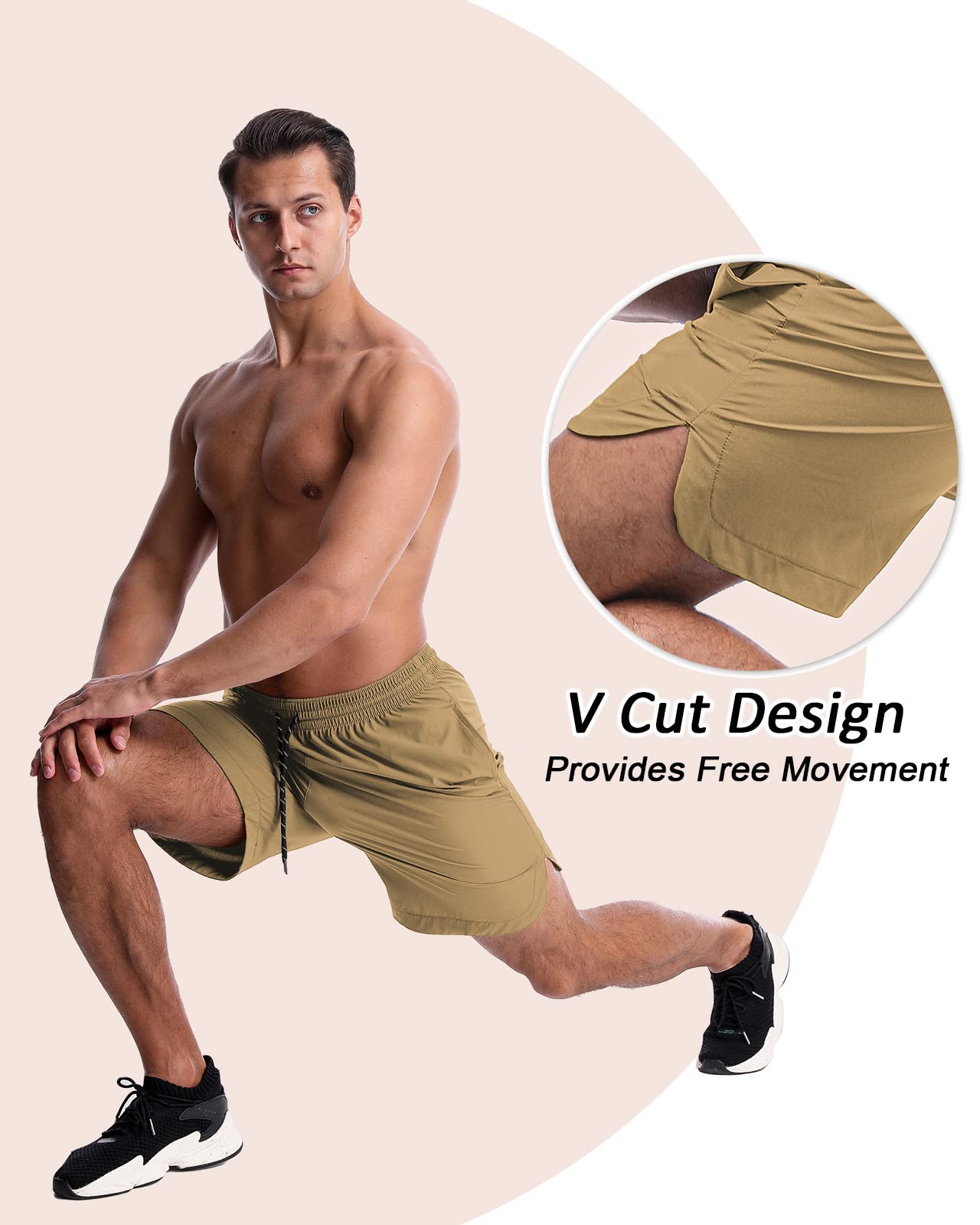 CANGHPGIN 2 Pack Men's 7'' Running Shorts - Quick Dry Athletic Gym Shorts with Pockets for Workout, Jogging & Training | Lightweight & Breathable for Sports & Outdoor Activities