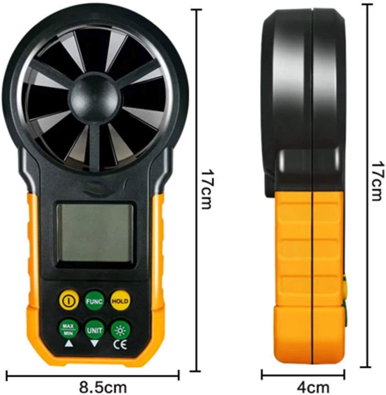 Digital Anemometer Handheld - Portable Wind Speed Meter for Air Flow Velocity, CFM Measurement - Perfect for HVAC, Weather Monitoring, Drone Flying & Outdoor Activities