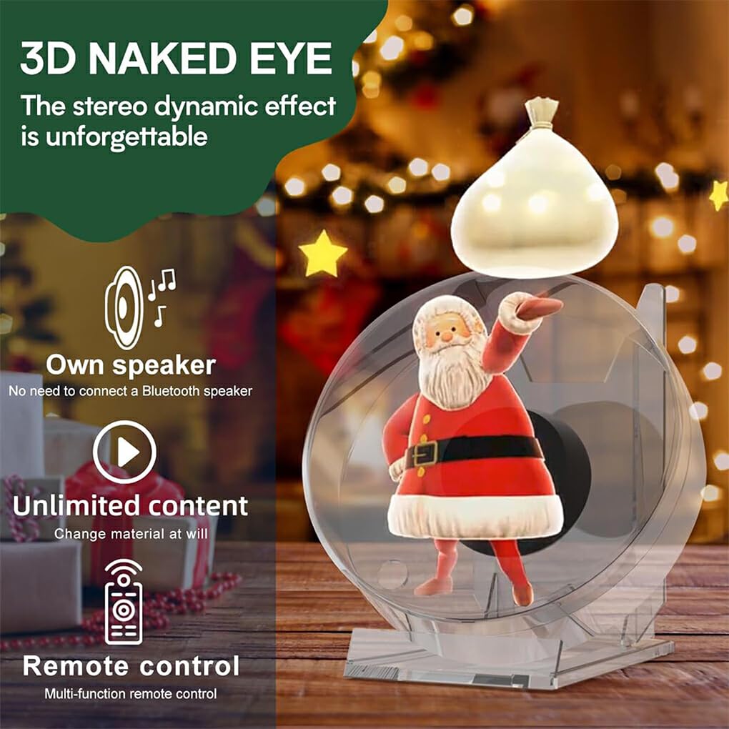 QOKLIYUI 3D Holographic LED Fan Display with Battery - Portable Hologram Projector for Dorm Rooms, PC Replacement | Perfect for Parties, Trade Shows & Home Decor