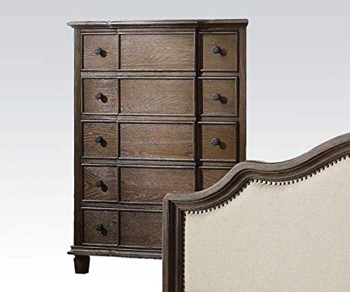 Baudouin 6-Piece Queen Size Bedroom Set - Complete Bed Frame, Nightstand & Dresser - Perfect for Master Bedroom, Guest Room & Small Space Decor