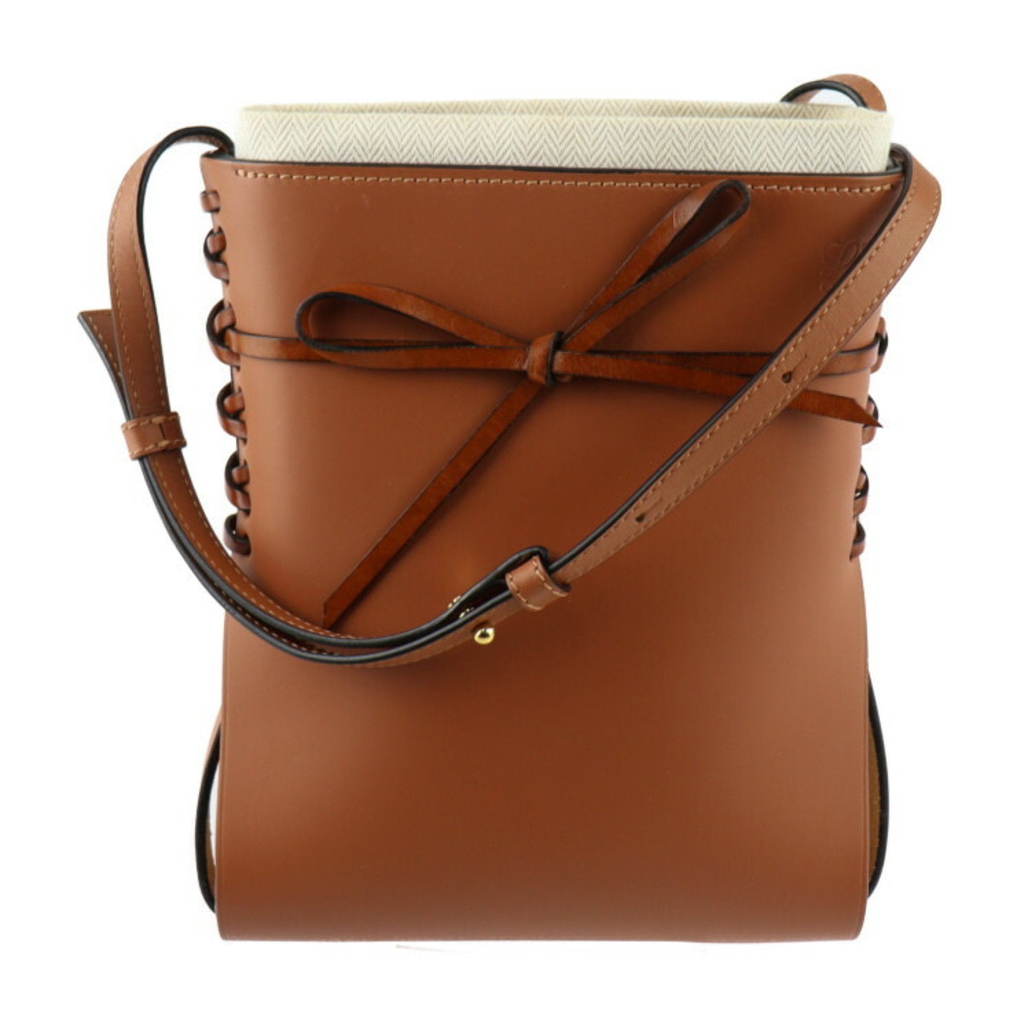 Loewe Brown Canvas and Leather Shoulder Bag for Women - Stylish Crossbody Purse for Work, Travel & Everyday Use