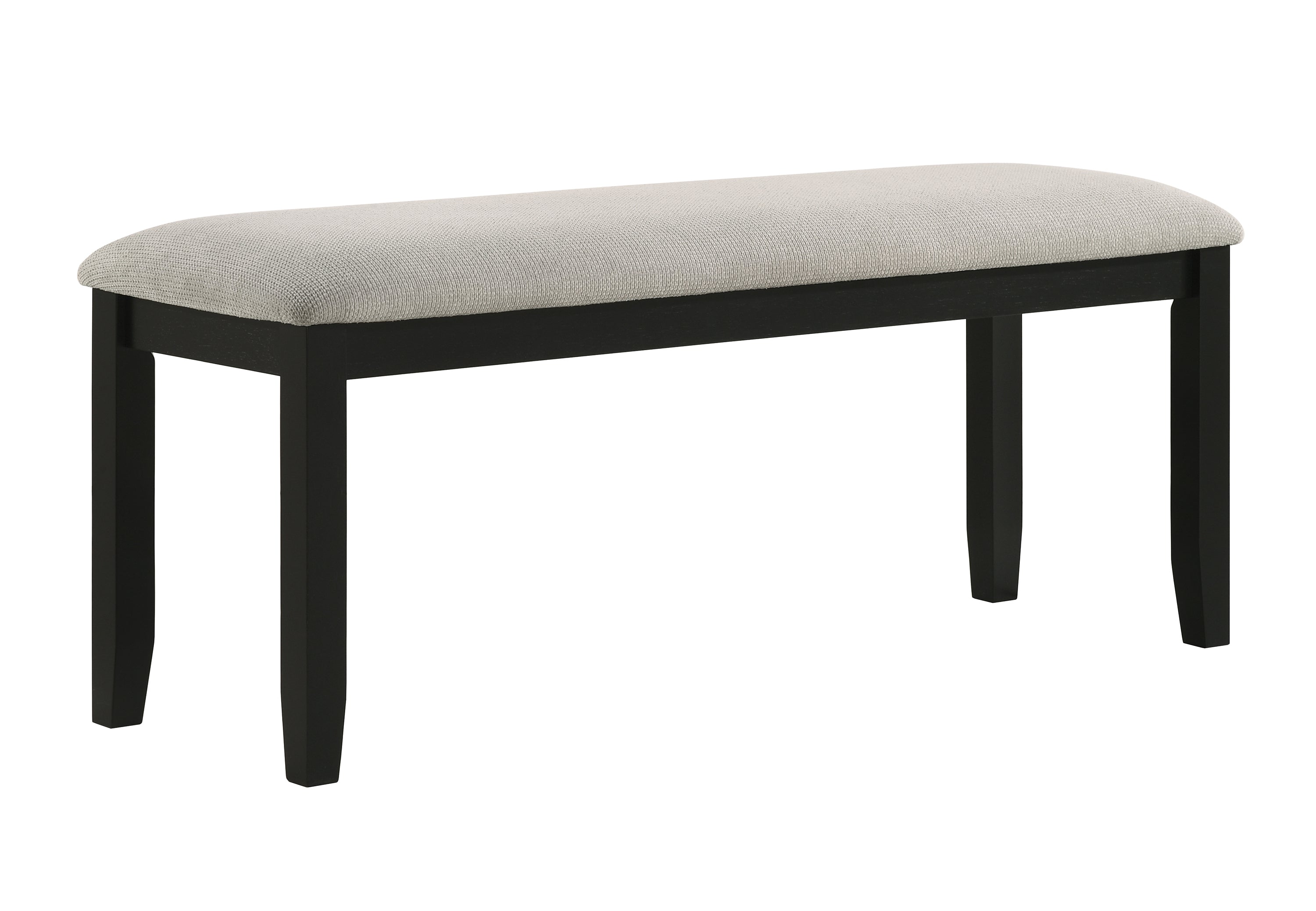 1PC Black & Gray Fabric Upholstered Wooden Bench for Dining Room, Kitchen, and Home - Perfect for Dining Sets, Kitchen Islands, and Entryway Seating