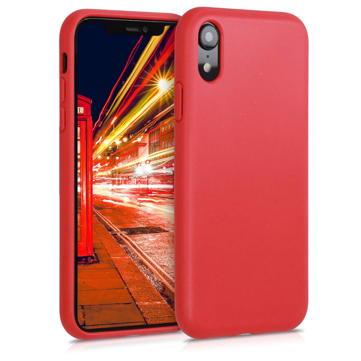 Eco-Friendly Wheat Straw iPhone XR Case - Biodegradable TPU & Wheat Straw Matte Cover - Red - Perfect for Daily Use, Travel & Outdoor Activities