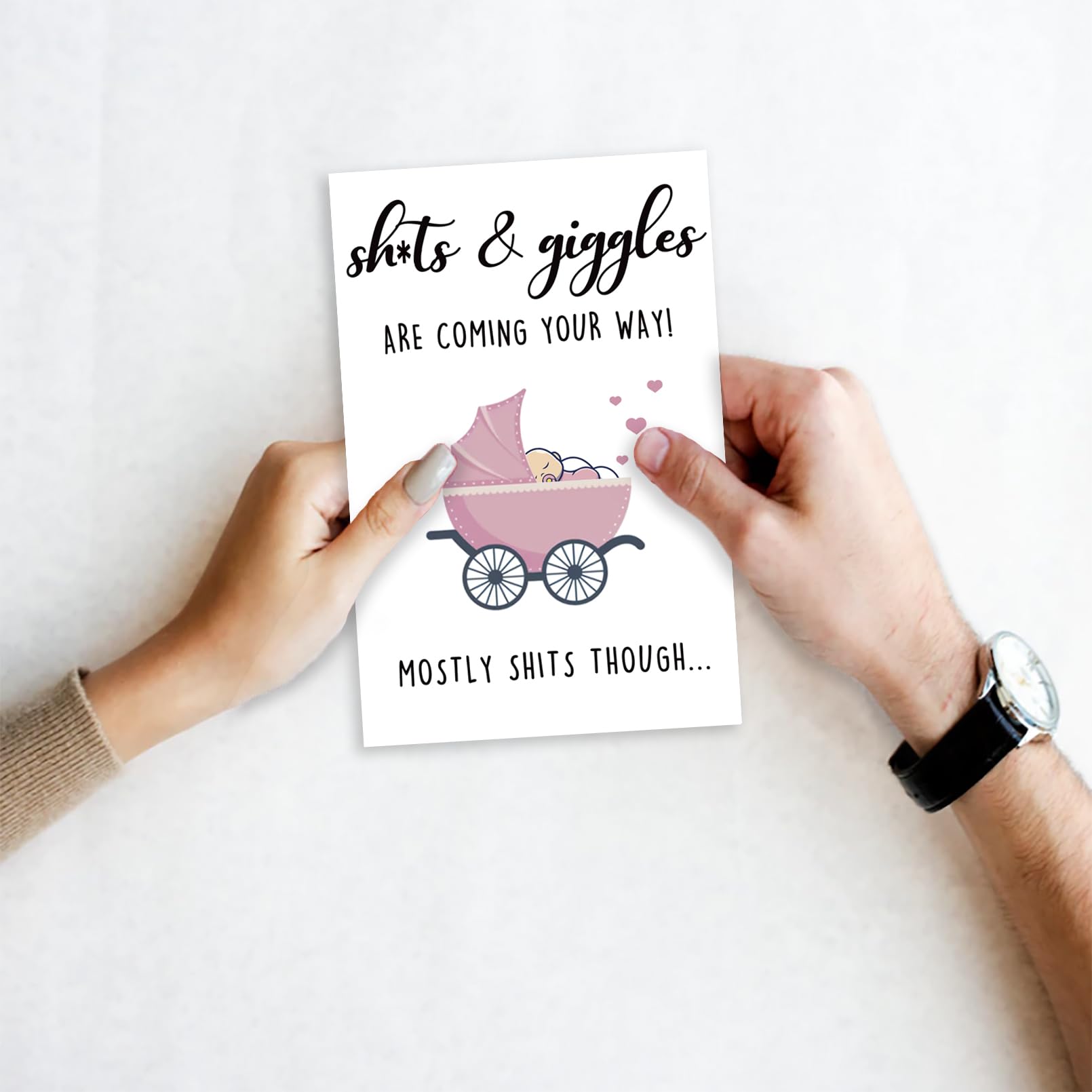 Ziwenhu Adorable Baby Shower Card for New Parents - Cute Congratulations Card for Baby Girl or Boy - Perfect Newborn Gift for Friends & Family - Ideal for Birth Announcements & Welcoming Parties