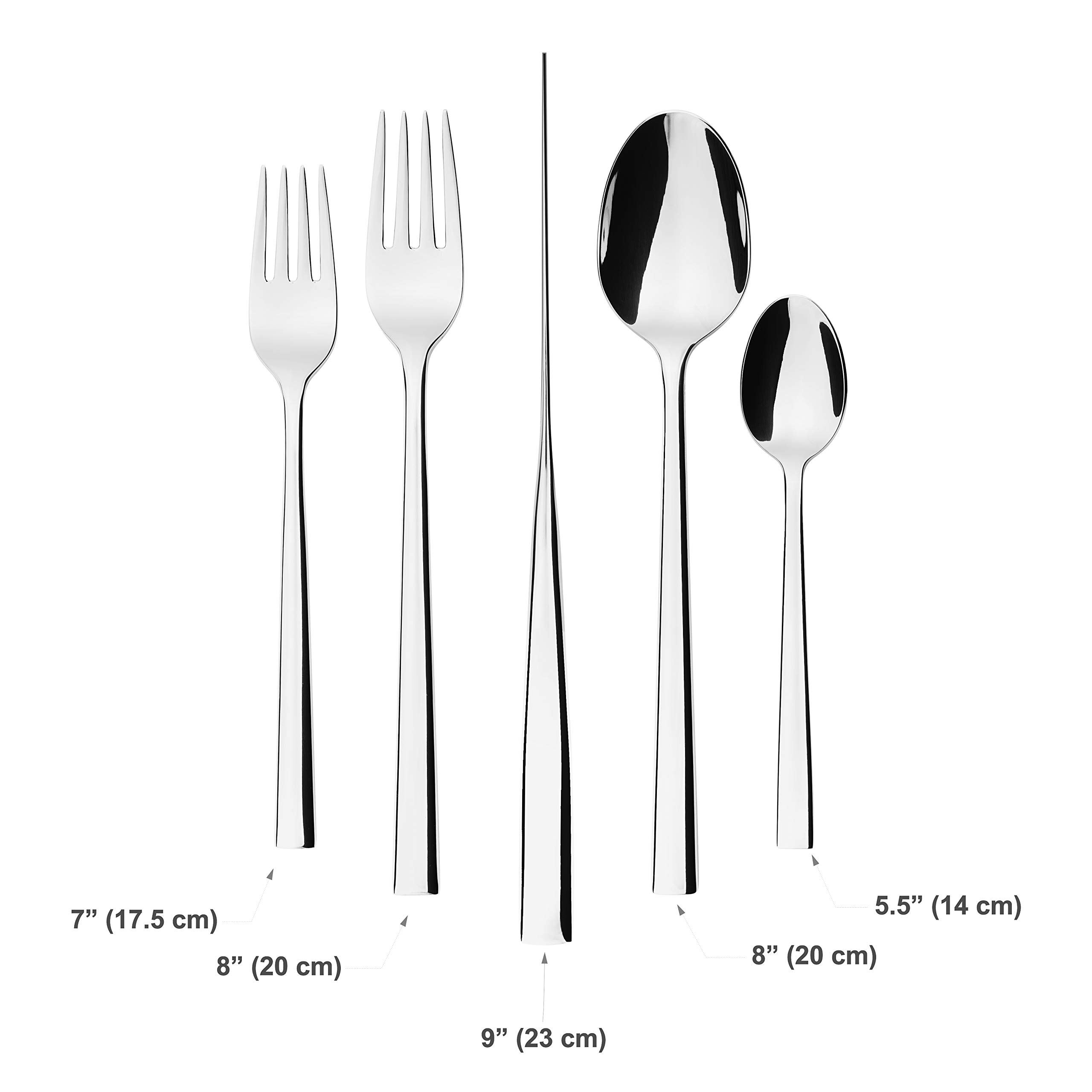 Divitis Home Sirius 20-Piece Silverware Set - 18/10 Stainless Steel Flatware for 4 (Dinner Forks, Knives, Spoons, Salad Forks, Teaspoons) - Elegant Cutlery Set for Dining, Parties & Gifts