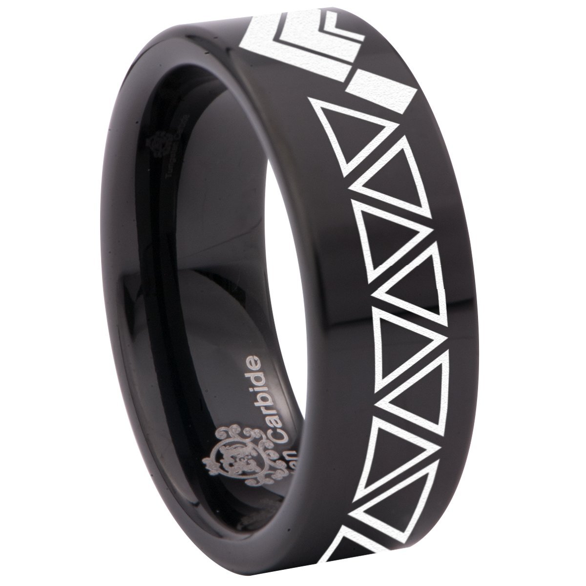 Tungsten Carbide Wedding Band for Men & Women - 8mm Comfort Fit Triangle Ring - Anniversary, Engagement, Promise Ring - Durable & Scratch Resistant Jewelry for Everyday Wear & Special Occasions