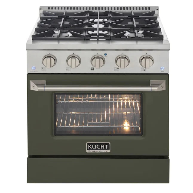 Kucht 30-Inch Pro Style Dual Fuel Range - Professional Gas & Electric Kitchen Stove for Home Chefs | Perfect for Baking, Roasting & High-Heat Cooking