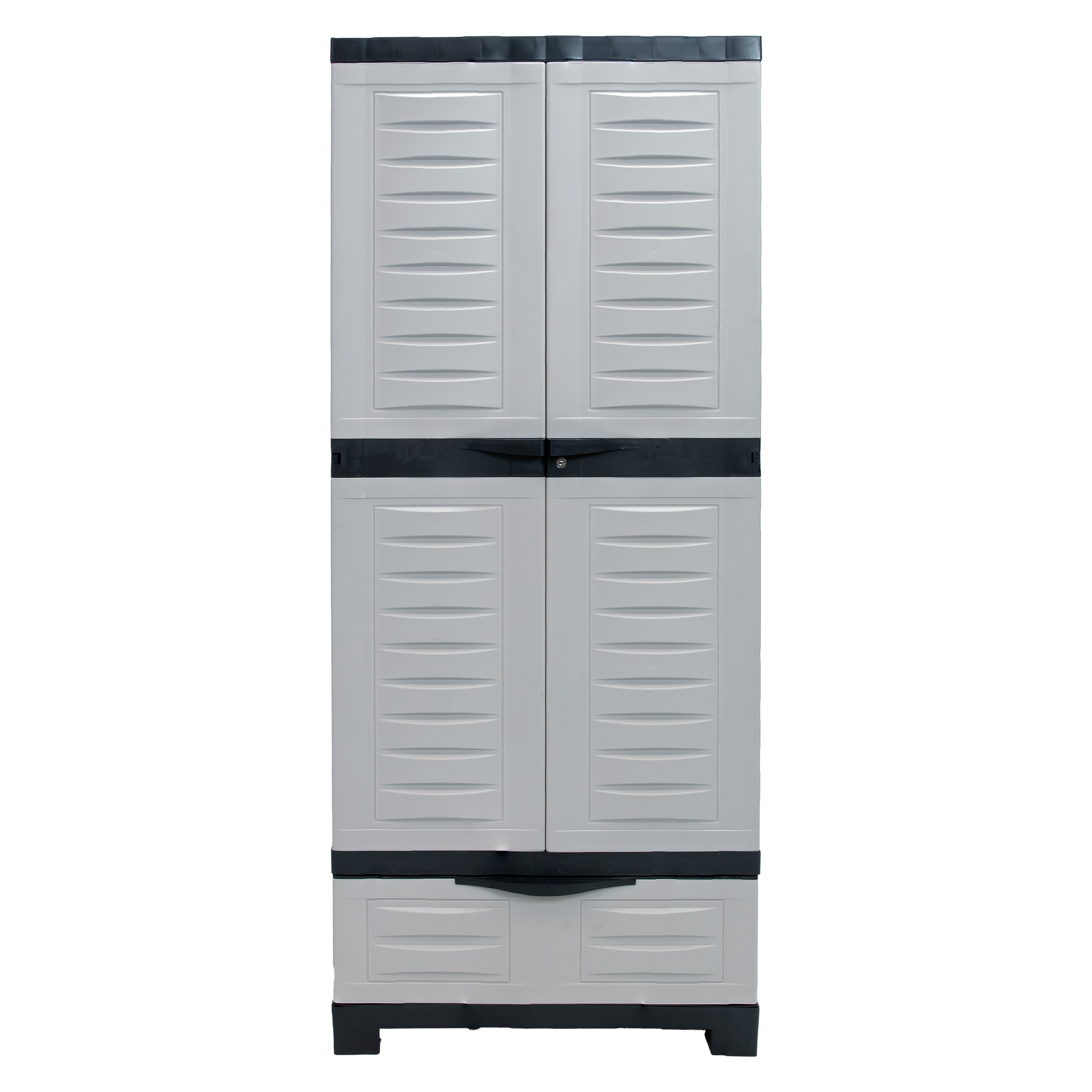 Sunnydaze 3-Shelf Plastic Lockable Storage Cabinet 57.5