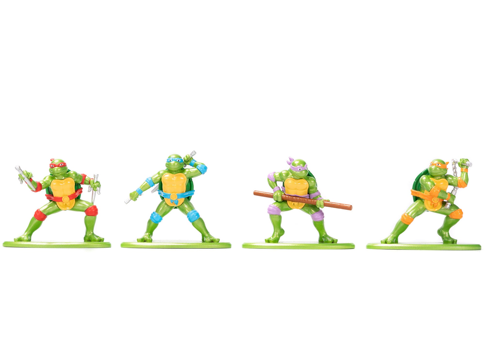 Teenage Mutant Ninja Turtles Action Figure Set - TMNT Turtle Lair Diorama with Party Wagon & 4 Character Figures | Collectible Nano Scene Model by JADA | Perfect for Display, Play & TMNT Fans Collection
