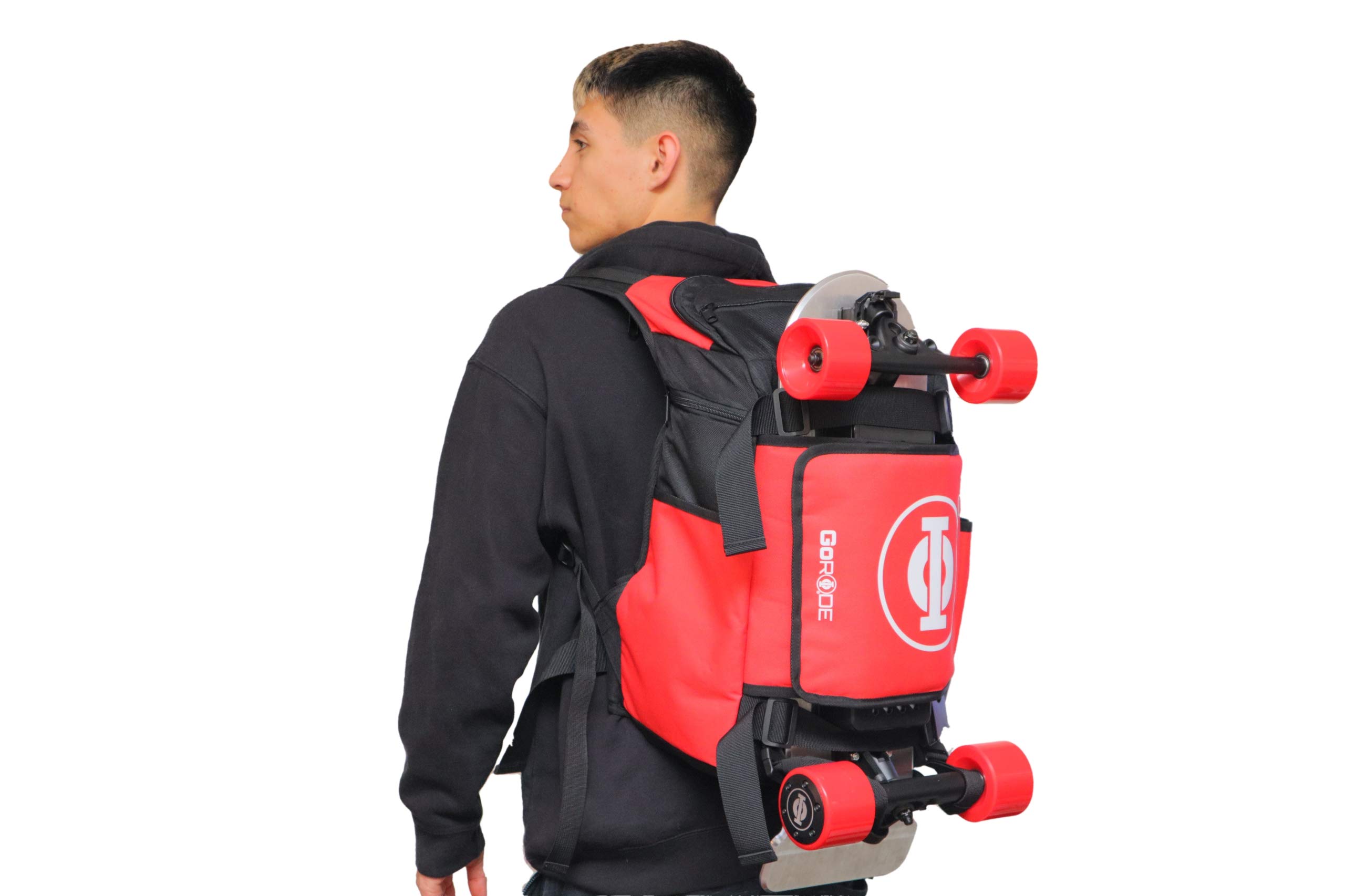 Electric Longboard Skateboard Backpack with Laptop Compartment - Waterproof & Durable E-Board Carrier for Commuting, Campus & Urban Travel
