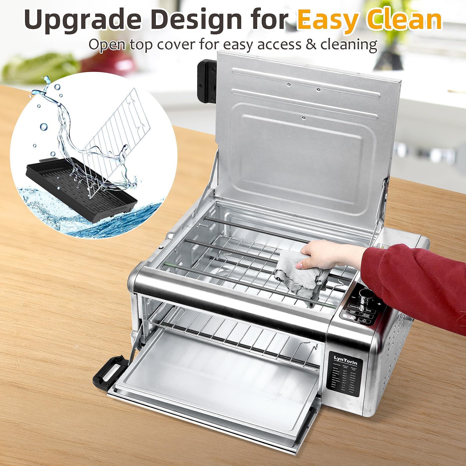 10-in-1 Digital Air Fryer & Pizza Oven Combo - Countertop Convection Oven with Flip-Up Design Saves 50% Space - Electric Toaster Oven for Baking, Roasting & Air Frying - Easy to Clean & Use - Perfect for Small Kitchens, Dorms & Apartments