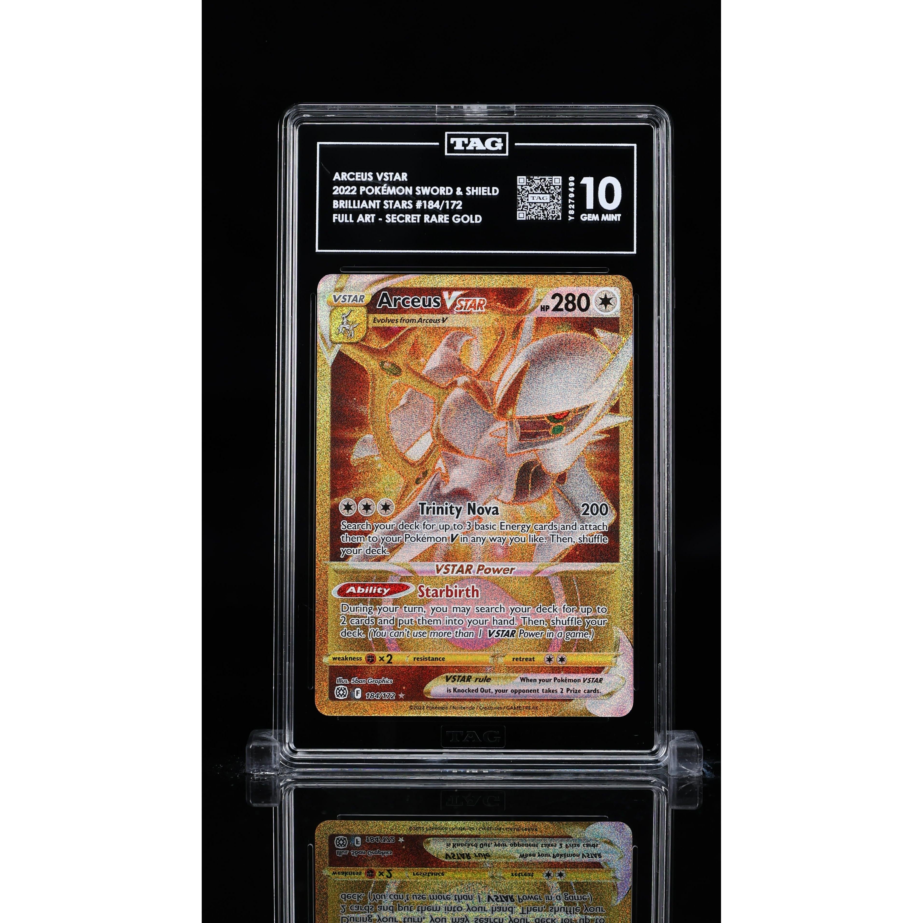 2022 Pokemon Brilliant Stars Arceus VSTAR Secret Gold Card 184/172 - Rare Collectible for Trading Card Game (TCG) Enthusiasts | Perfect for Battles, Collections & Gifts