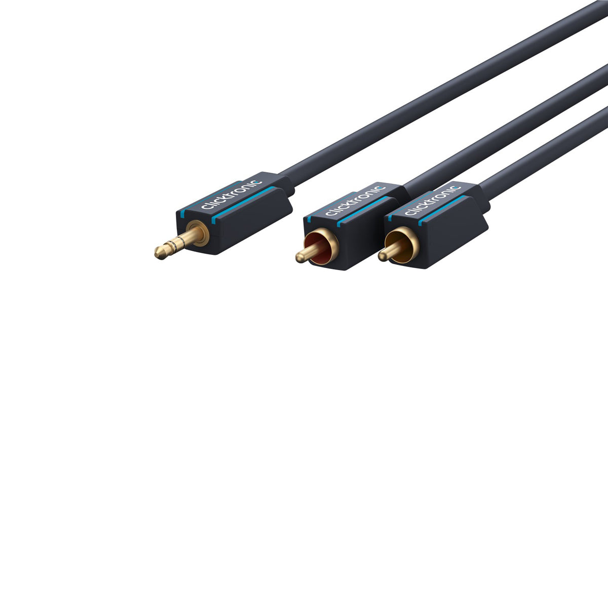 Clicktronic 3.5mm AUX to RCA Cable 25ft (7.5m) - High-Quality Audio Cable for Home Theater, Car Stereo & Speaker Systems