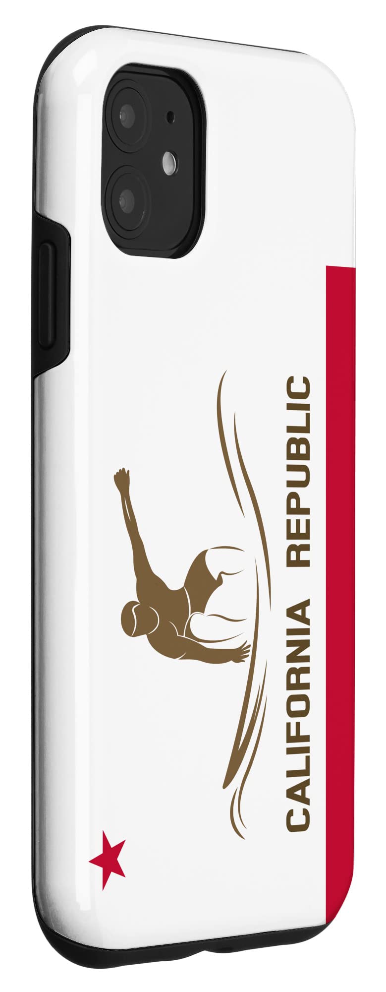 iPhone 11 Case with California Republic Flag Design - Durable Surfer Style Protective Cover for Beach, Travel & Outdoor Adventures