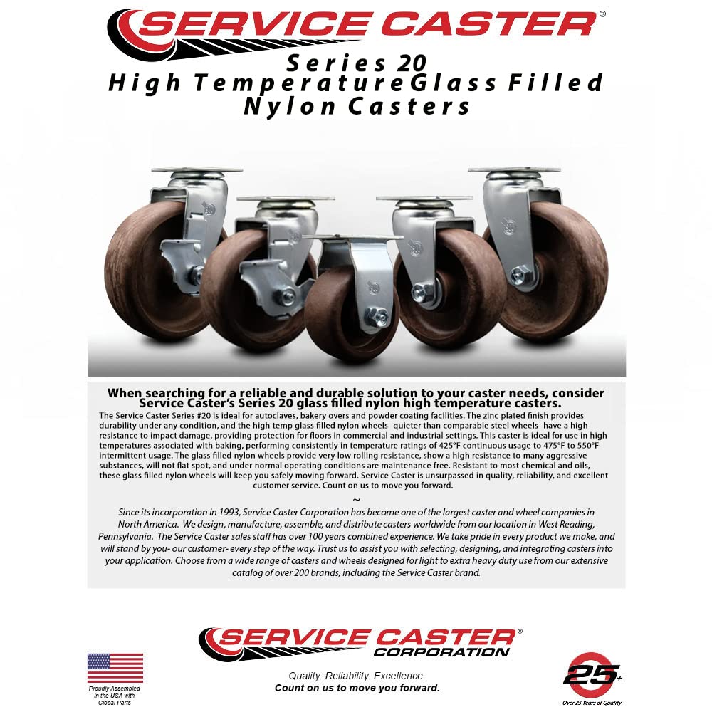 Heavy Duty Swivel Top Plate Caster Set - 6