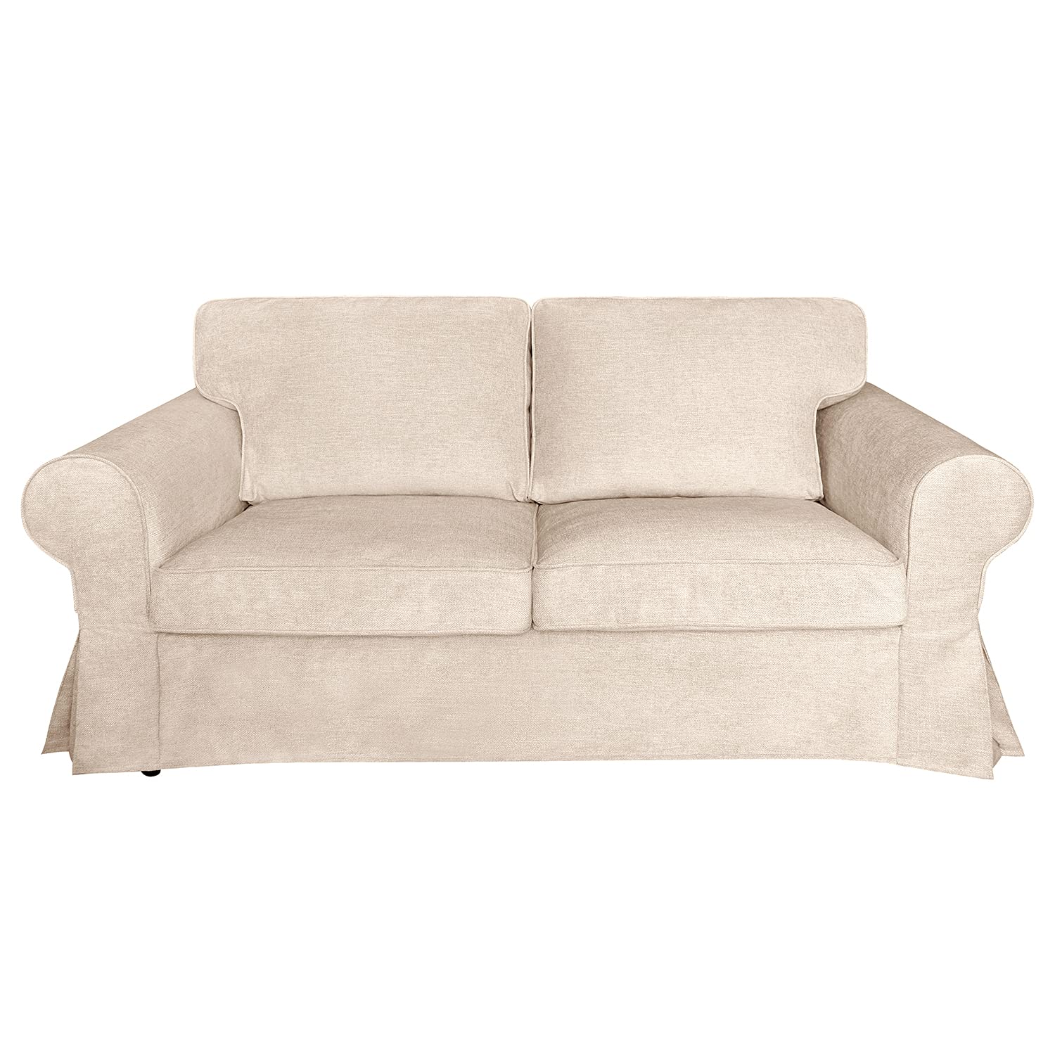CRIUSJA Sofa Slipcover for IKEA Ektorp Loveseat - Stretchable 2-Cushion Couch Cover with Matching Pillow Covers (8018-3, Loveseat Size) - Perfect for Living Room, Apartment & Home Decor Protection