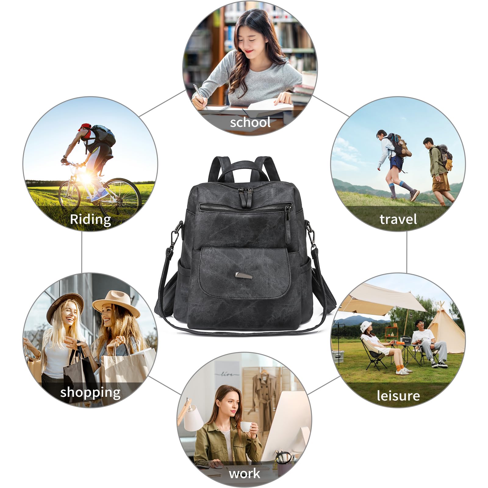 Waterproof Anti-Theft Women's Backpack - Lightweight Travel Purse for Work & Outings