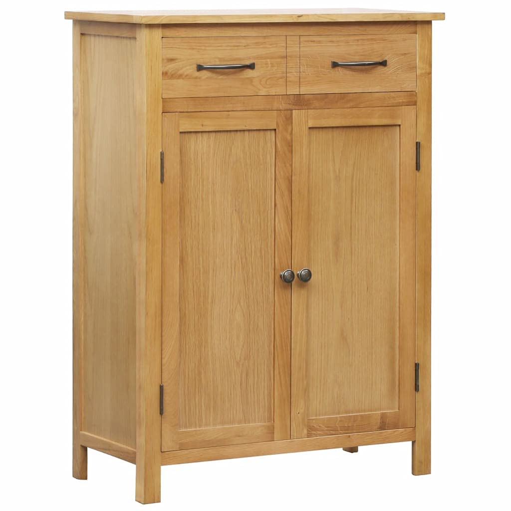 Solid Oak Wood Shoe Storage Cabinet - 29.9
