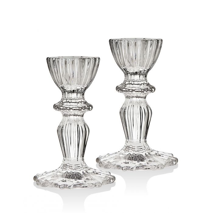 Godinger Atlantic 4-Piece Candlestick Set - Elegant Silver Candle Holders for Dining Table, Wedding Centerpiece, and Home Decor