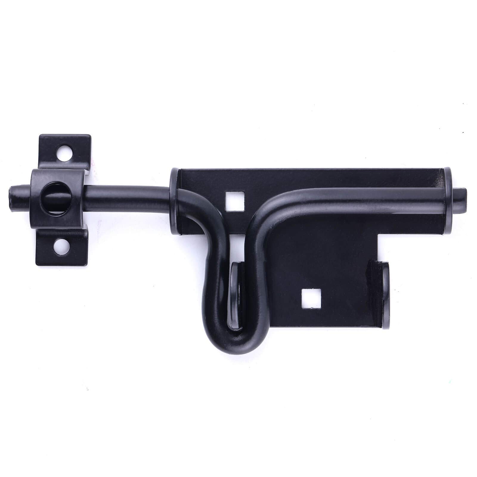 2 Pack Heavy Duty Sliding Bolt Gate Latch - Black Reinforced Metal Door Lock with Padlock Hole for Wooden Fence, Shed, Yard & Barn Doors | Secure Indoor & Outdoor Use for Homes, Farms & Storage Areas