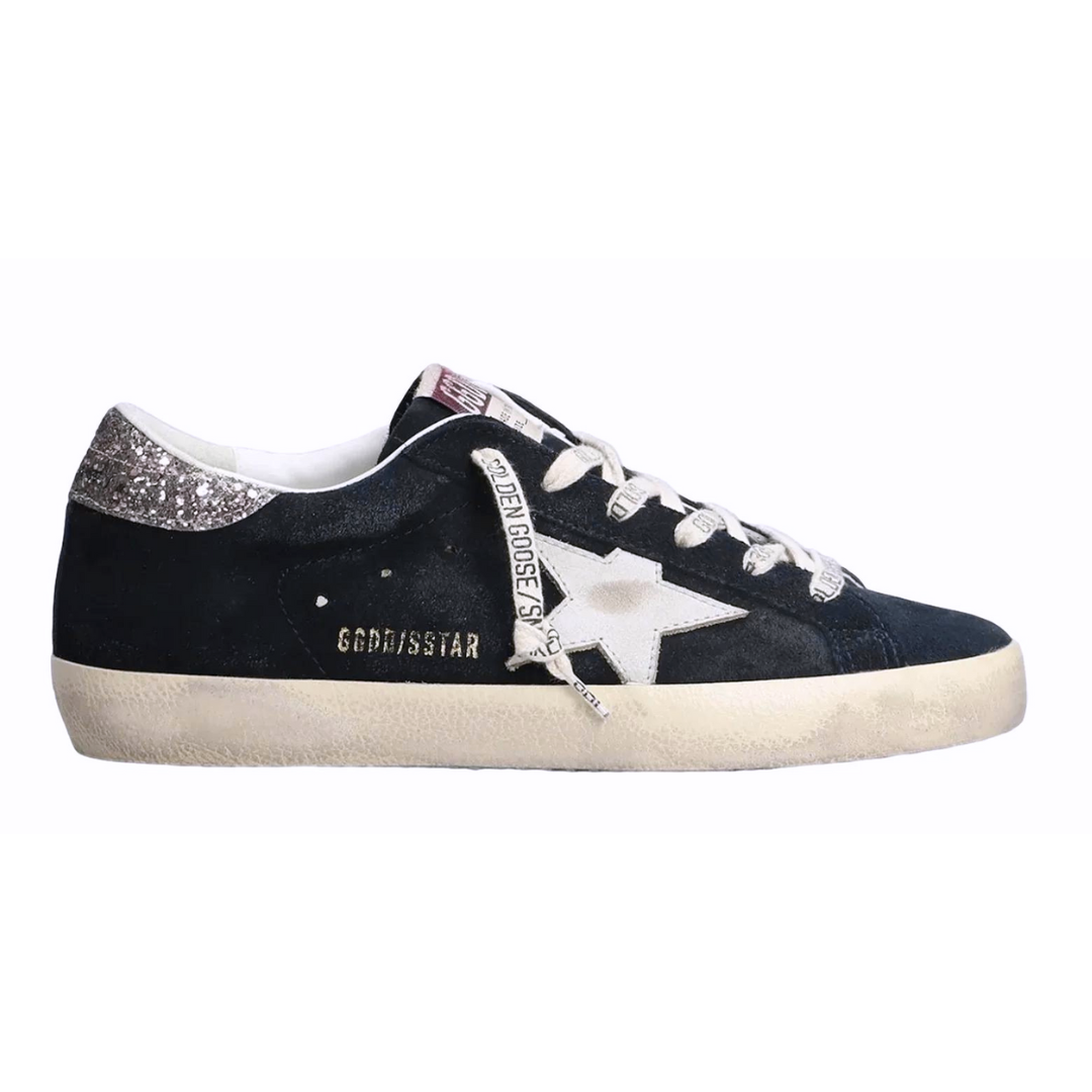 Navy Super Star Sneakers with Glitter - Stylish Women's Fashion Shoes for Casual Wear, Parties & Everyday Outfits