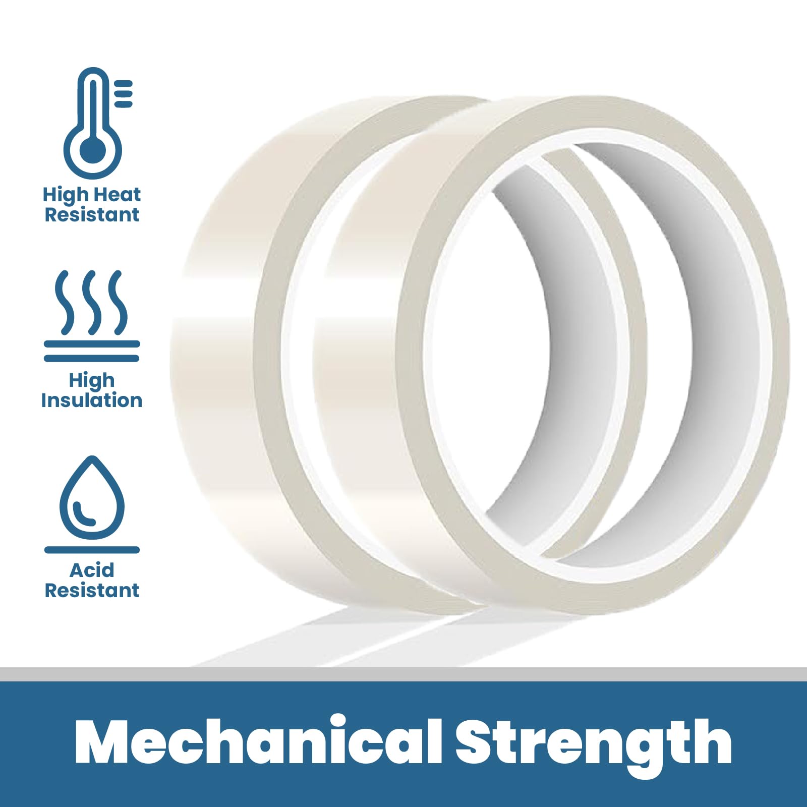 2 Pack 20mm x 33m (108ft) Clear Heat Transfer Tape - No Residue Adhesive Thermal Tape for Vinyl Sublimation, Heat Press, T-Shirt Printing & DIY Crafts - Heat Resistant & Strong Bonding for Professional Results