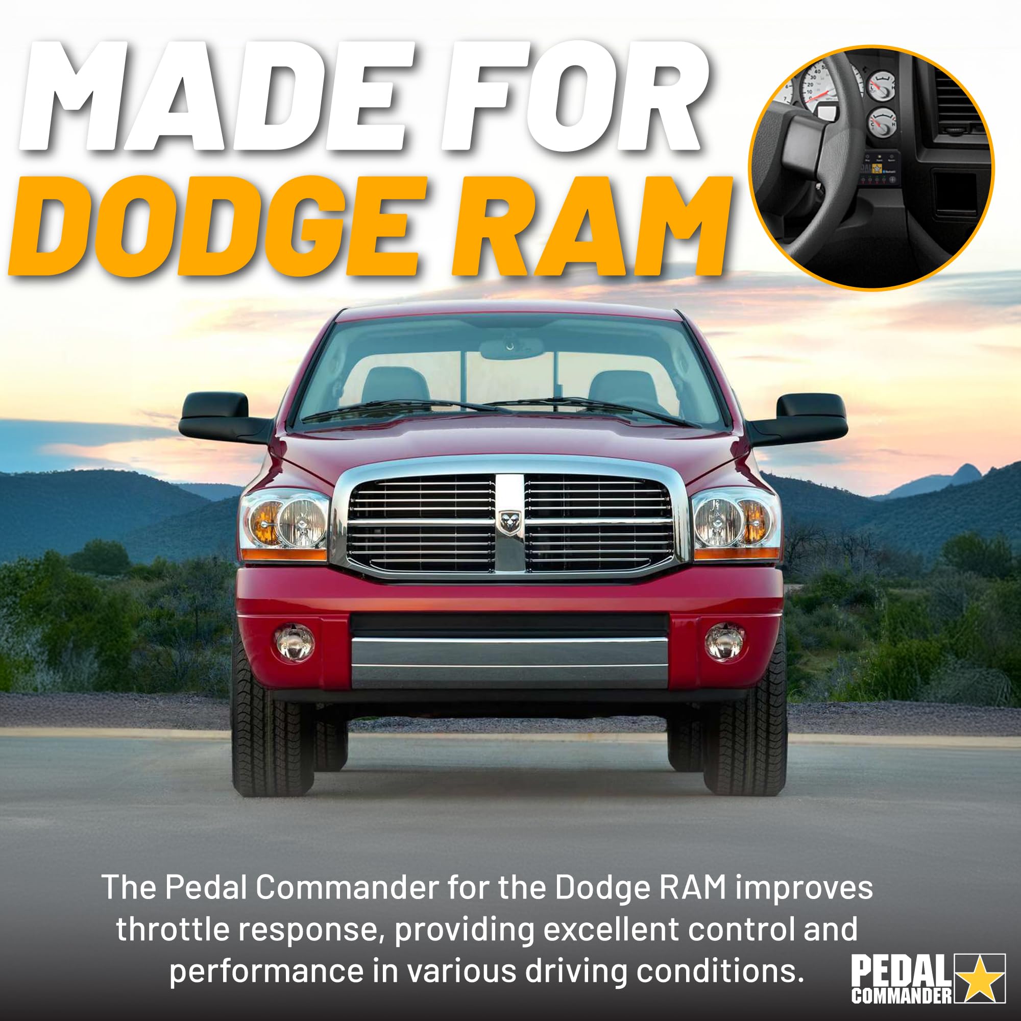 PEDAL COMMANDER Throttle Response Controller for Dodge Ram 1500 2500 3500 (2005-2006) - Compatible with 3.7L 4.7L 5.7L 5.9L 6.7L Gas & Diesel Engines - Not for Classic Models - Enhance Acceleration & Driving Performance - Perfect for Off-Roading & Towing