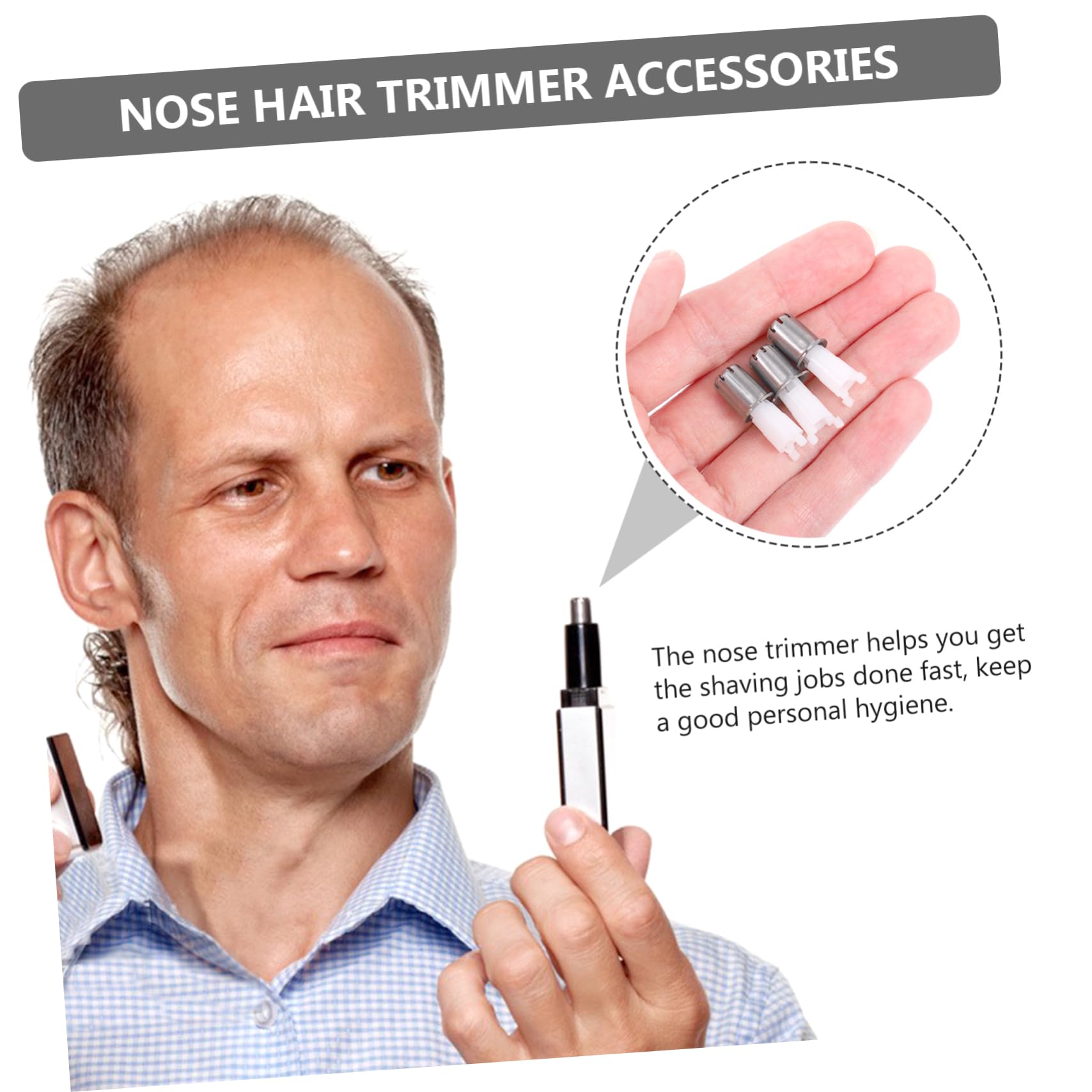 8pcs Electric Nose Hair Trimmer Replacement Heads - Precision Facial Hair Remover for Men & Women - Perfect for Travel, Grooming Kits & Personal Care Routines