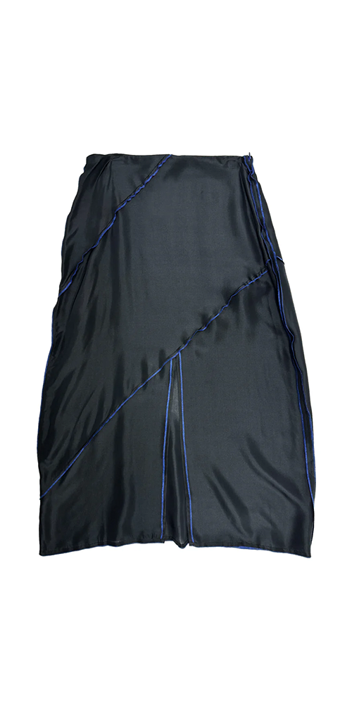 Stylish Deconstructed Midi Skirt in Black - Perfect for Casual Outings, Office Wear & Evening Events