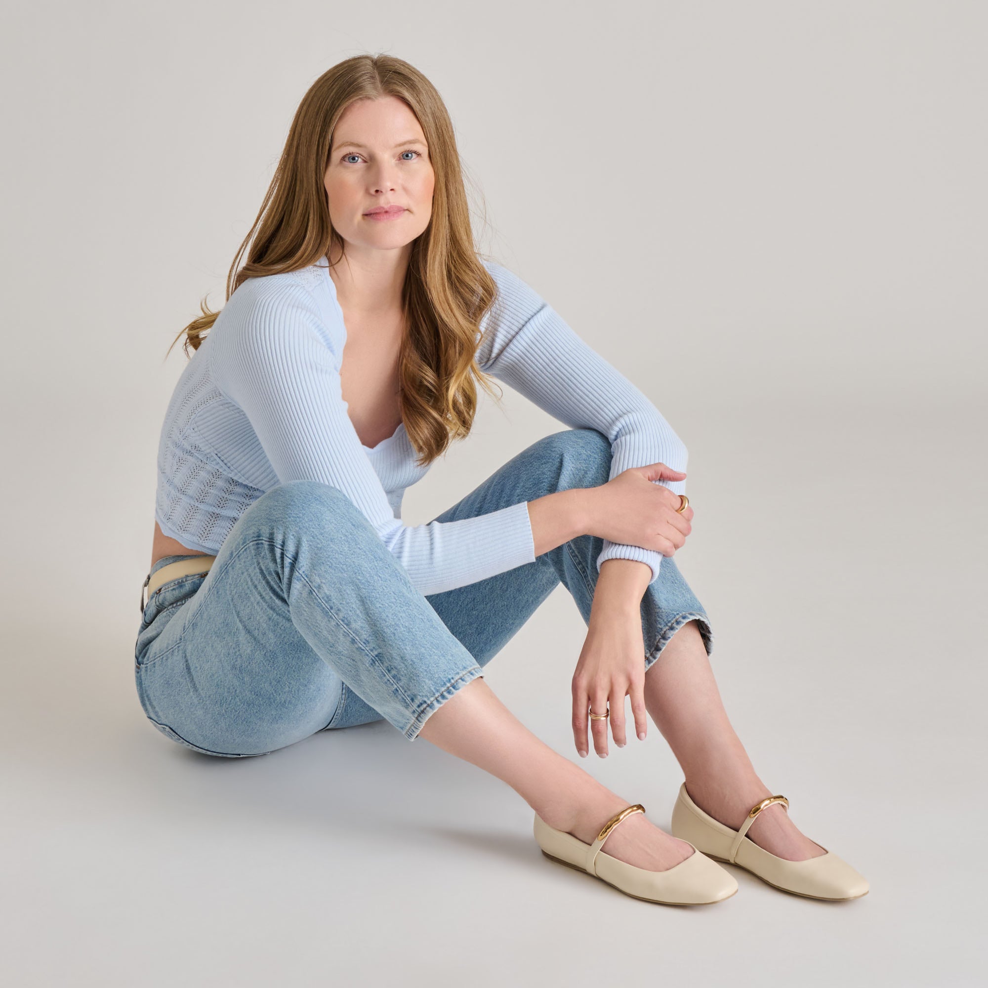 RADYA Women's Ballet Flats - Genuine Leather in Creme | Comfortable & Stylish for Work, Casual Wear & Travel
