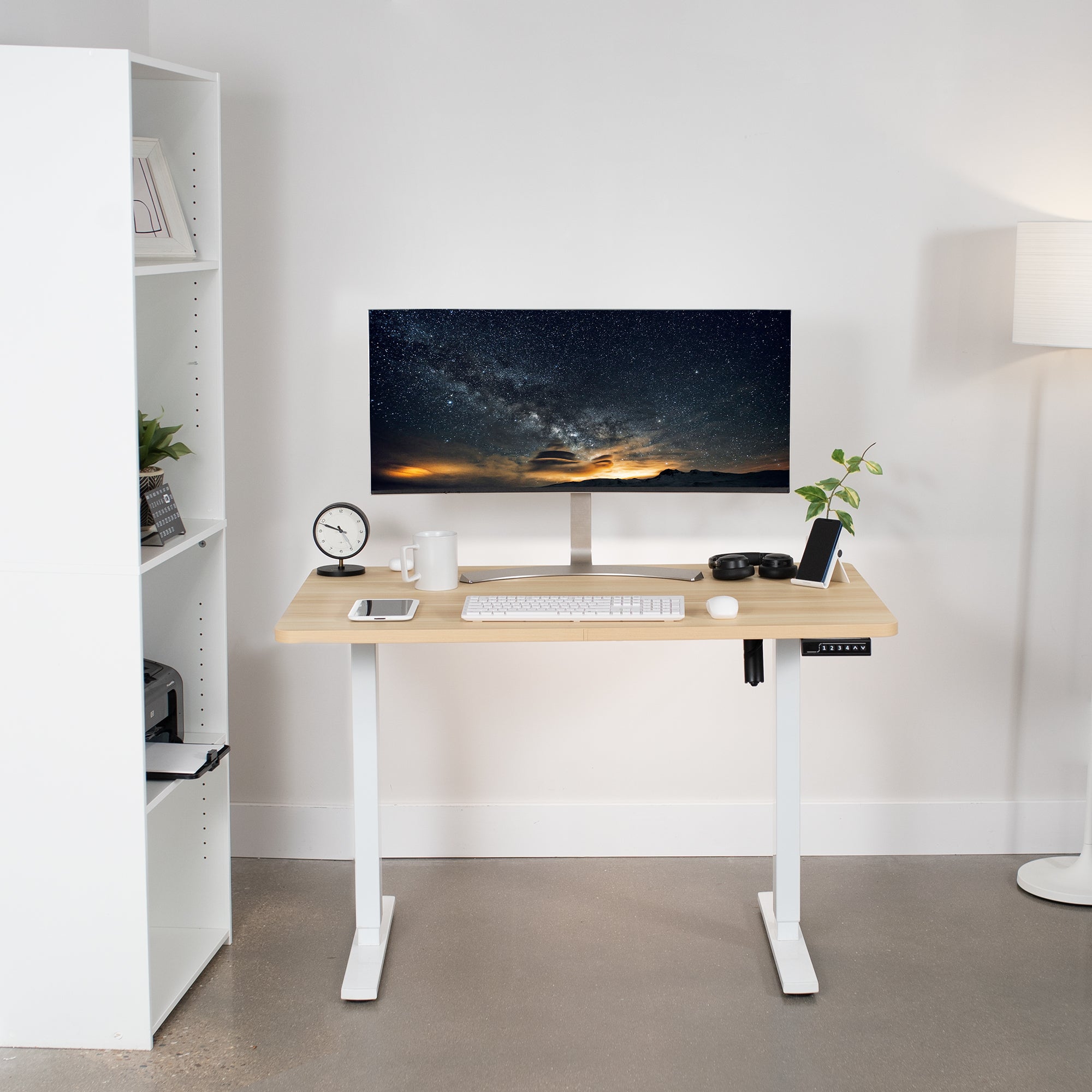 1B Solid Top Series Single Motor Electric Standing Desk with Push Button Memory Controller - Perfect for Home Office, Gaming & Workspace Ergonomics