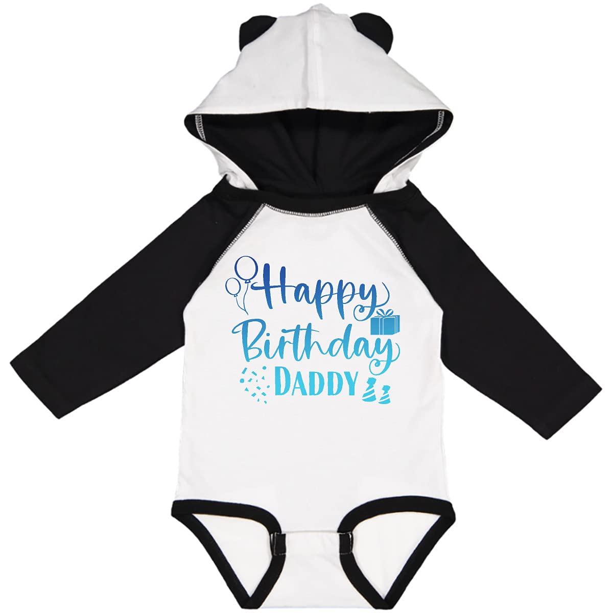 Inktastic Blue Happy Birthday Daddy Long Sleeve Baby Bodysuit - Perfect for First Birthday Parties & Family Photo Shoots