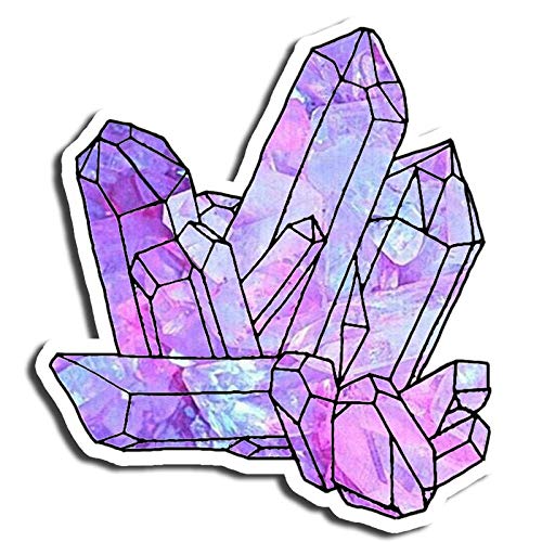 Purple Crystal Gem Stickers - Waterproof Vinyl Decals for Water Bottles, Laptops, Tumblr | Aesthetic DIY Decor for Journals, Phones, Skateboards